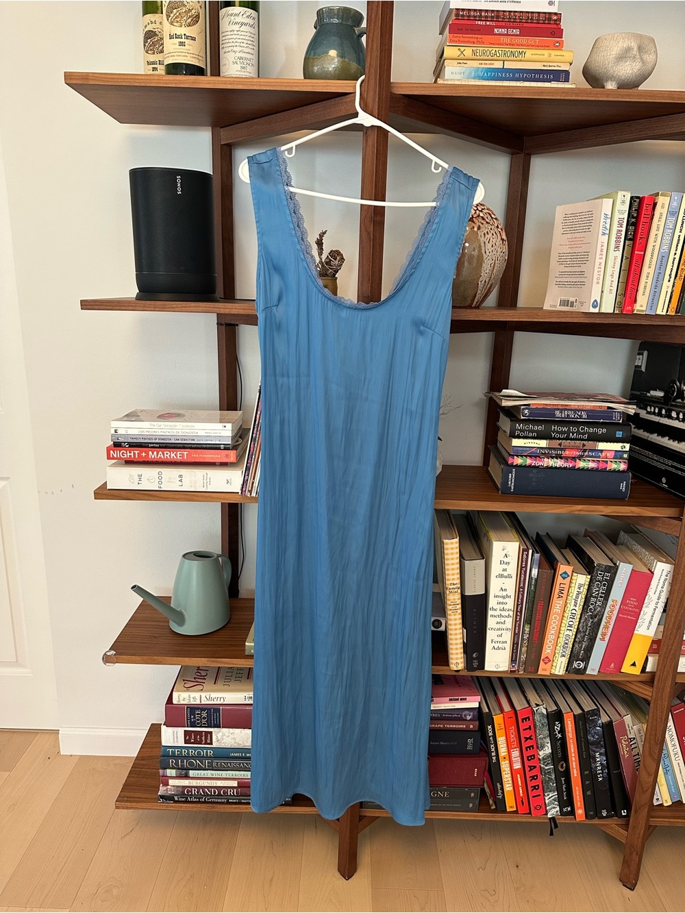 Ciao Lucia blue Slip Dress with Lace Trim size S